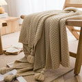 Nordic Tassel Knit Throw
