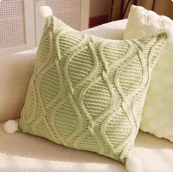 Retro Textured Knit Pillow