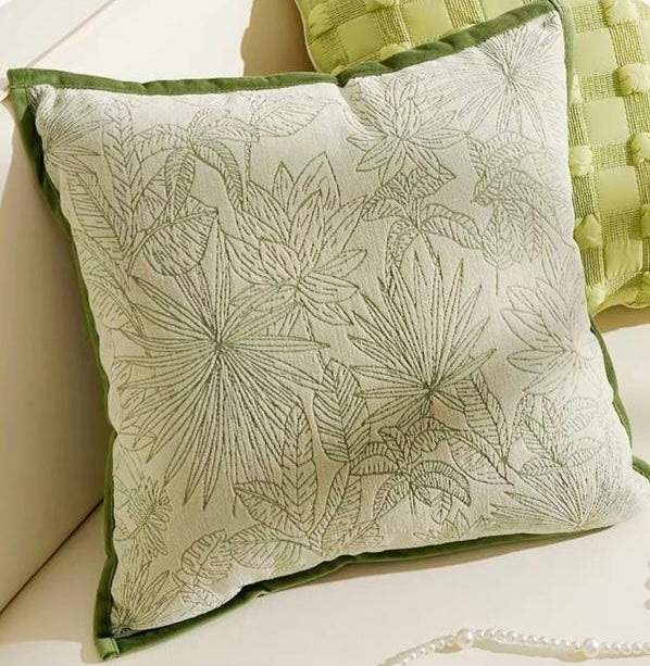 Forest Leaf Print Pillow