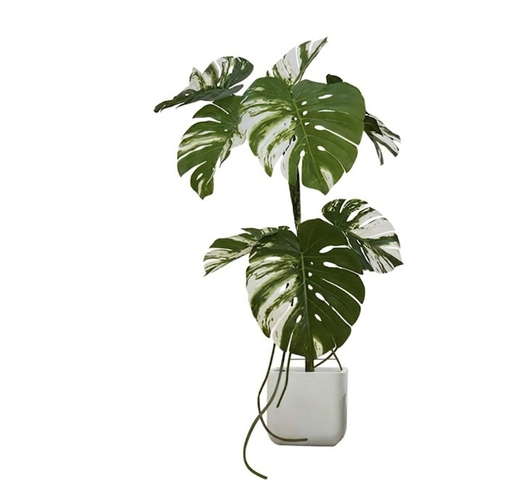 White Variegated Monstera Artificial Plant