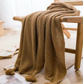 Nordic Tassel Knit Throw